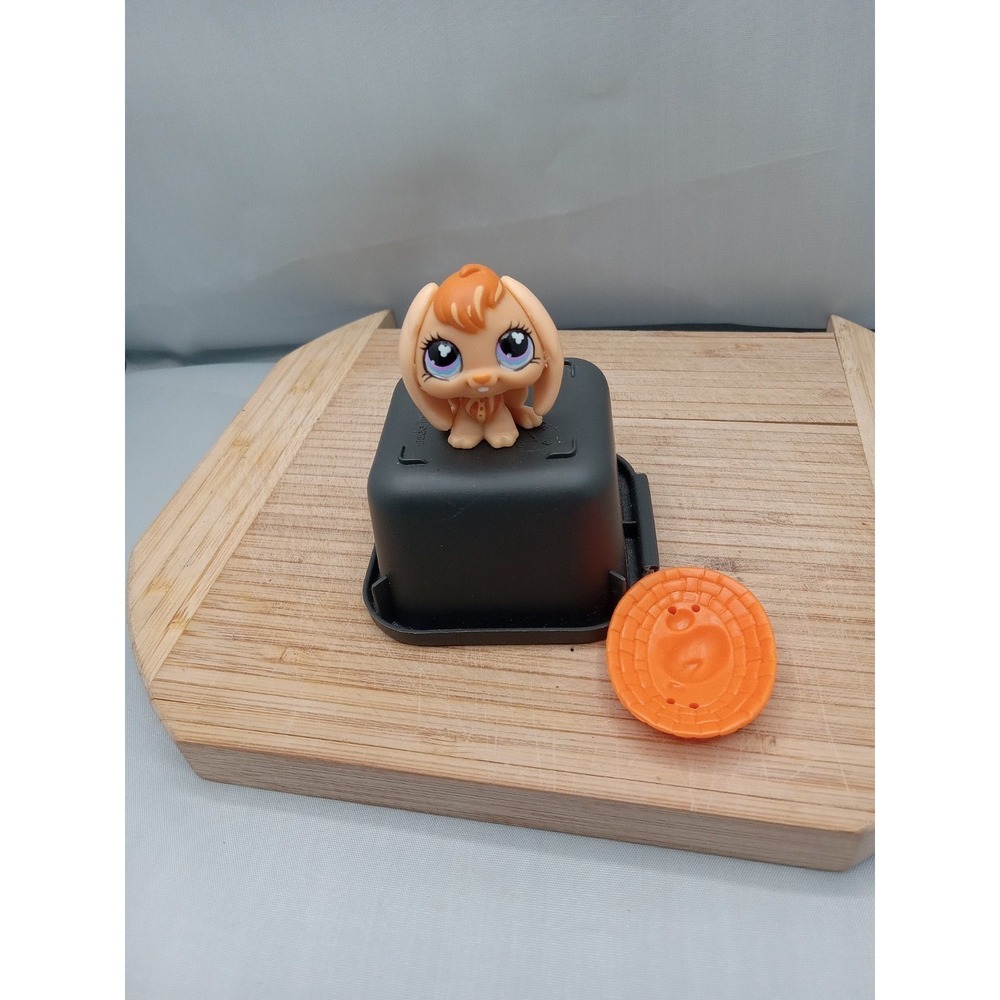 Littlest Pet Shop~#480~Bunny Rabbit~Lop Ears~Orange~Clover Eyes~Hat~Get Together - Picture 9 of 10